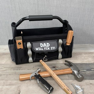 Gepersonaliseerde gereedschapstas - gereedschapshouder - draagbare gereedschapsopslag - Vaderdagcadeau - cadeau vader opa - klusjesman cadeau - DIY