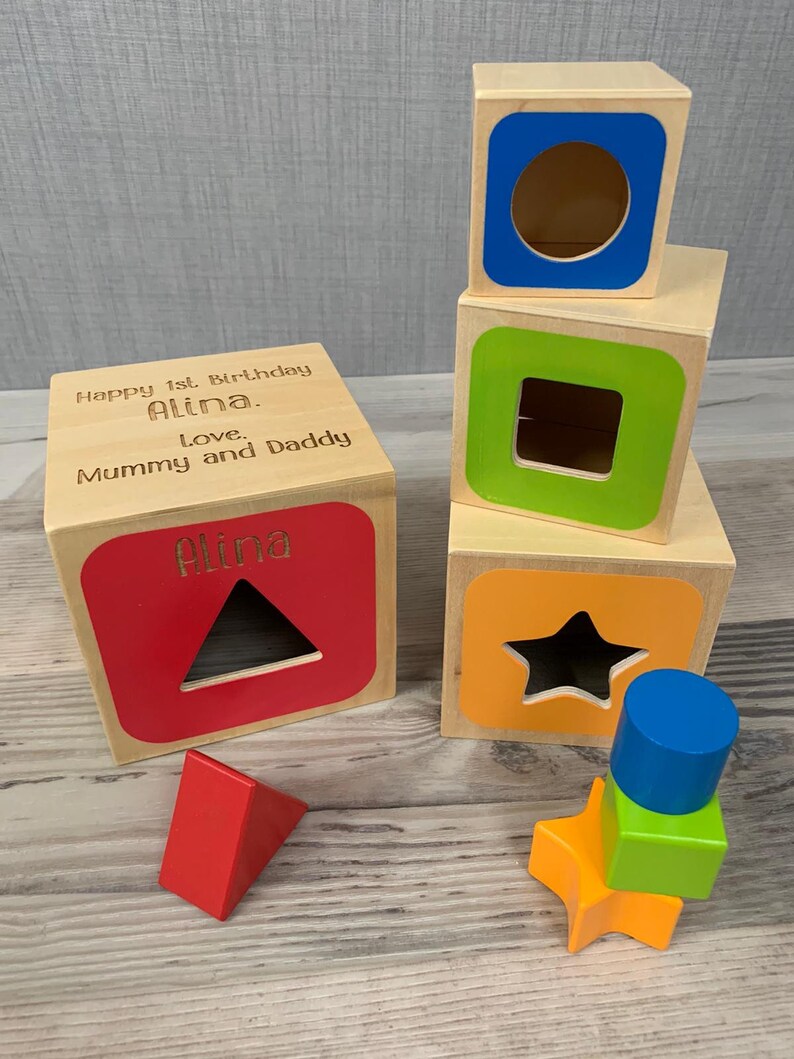 Personalised Wooden Stacking Set ABC Stacking Toy Toddler | Etsy