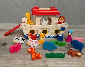 Personalised Noah’s Ark Playset - Wooden Toys - Birthday Gift - Christmas Toy - Christening Gift