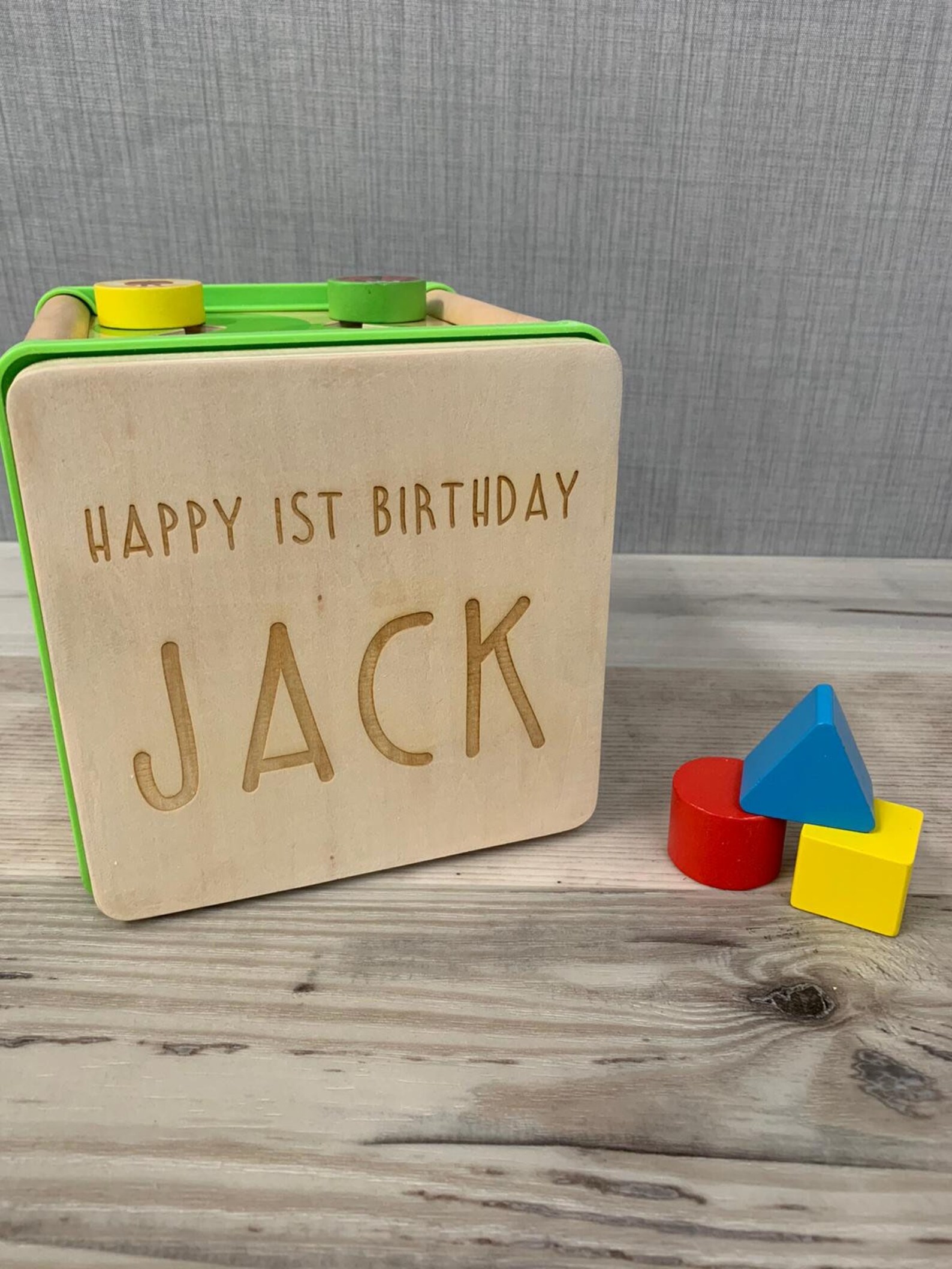 asda wooden activity cube