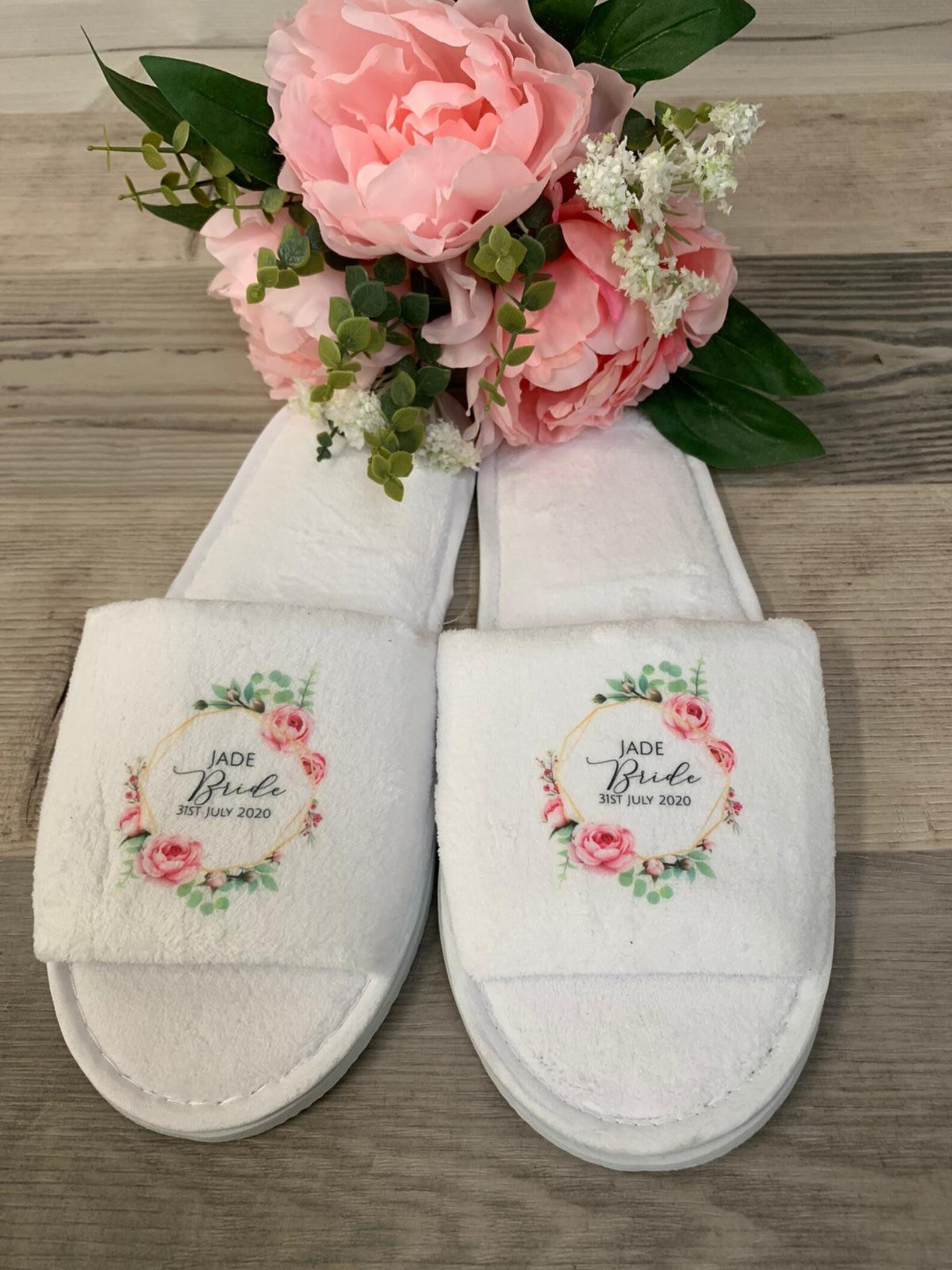 personalised wedding slippers
