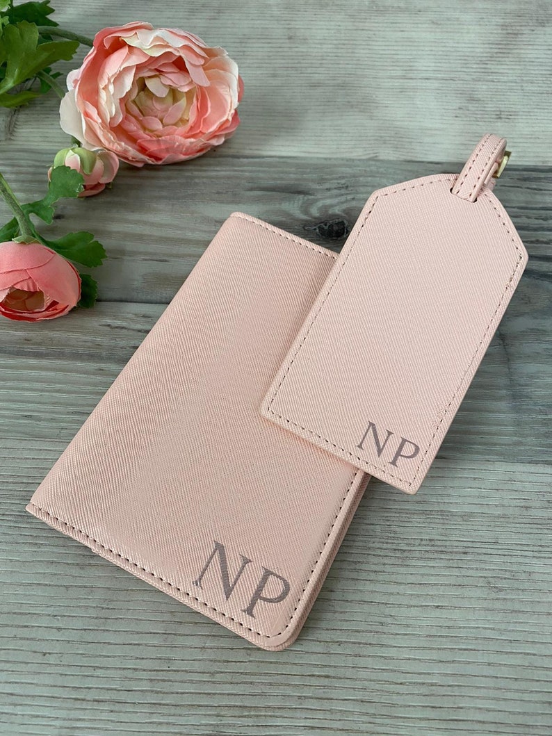 Personalised Passport Cover and Luggage Tag Pink or White Etsy