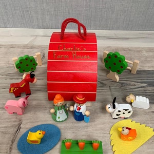 Personalised farm house wooden toys wooden play set personalised toys image 8