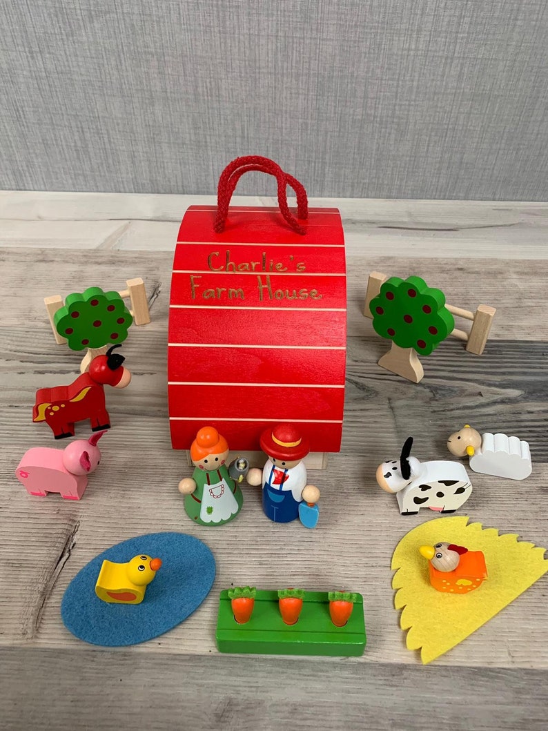 Personalised farm house wooden toys wooden play set personalised toys image 8