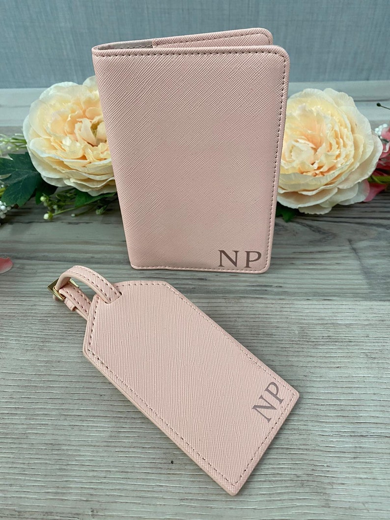 Personalised Passport Cover and Luggage Tag Pink or White Etsy