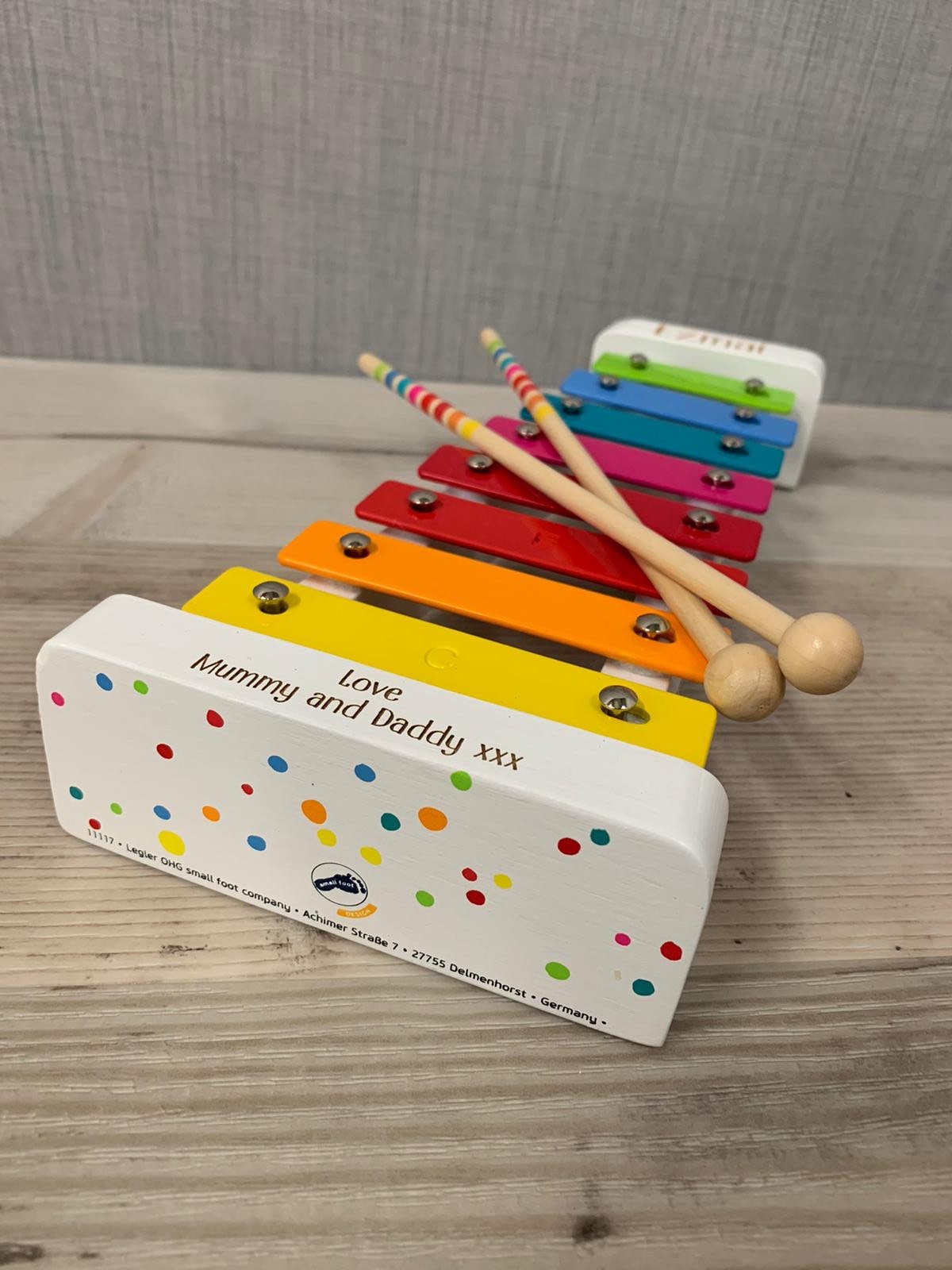 Personalised White Wooden Rainbow Xylophone - Baby Toy - Children&#39;s Music Maker - Musical Toy - Early Learning - Christmas Gift - Kids