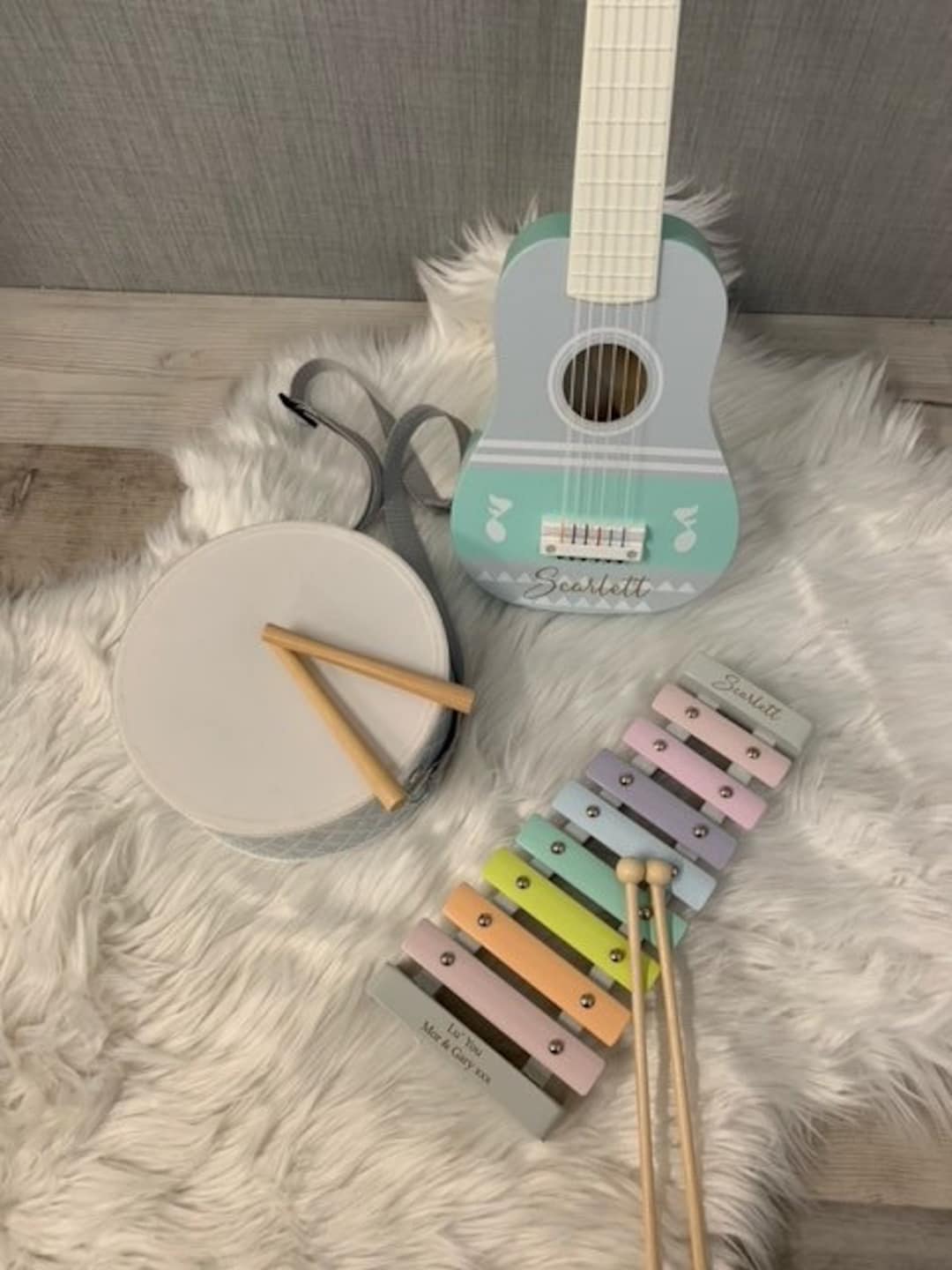 Personalised Unisex Pastel Musical Instruments Drum, Xylophone, Guitars ...