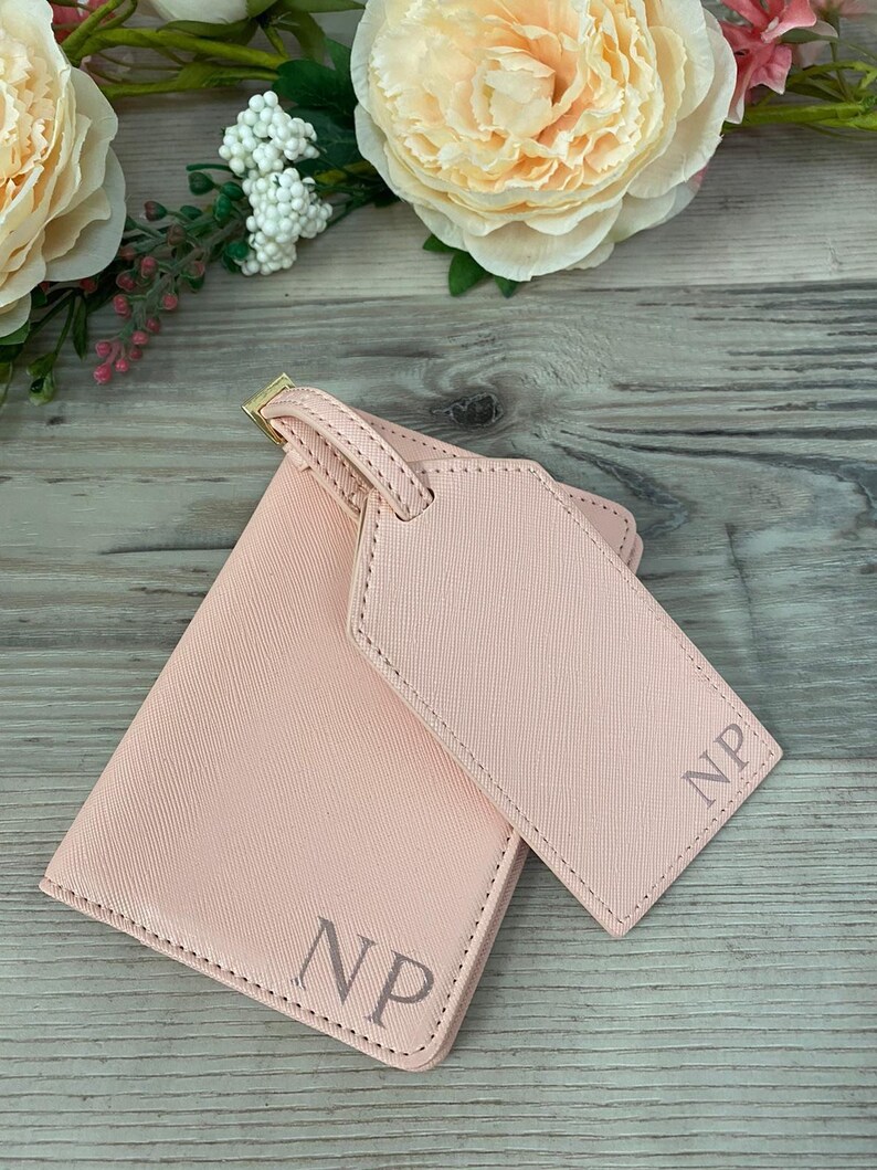 Personalised Passport Cover and Luggage Tag Pink or White Etsy
