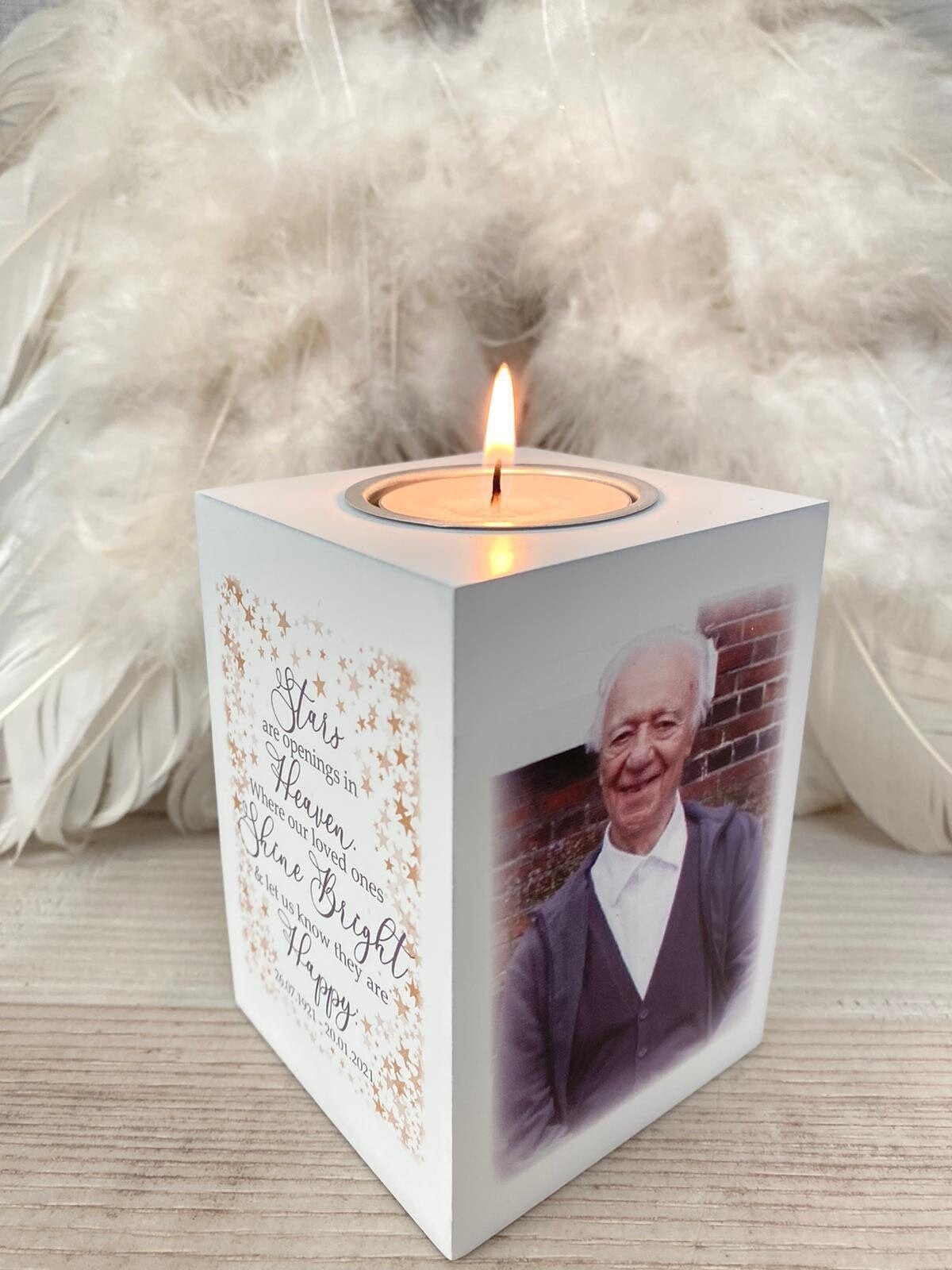 Personalised Memorial Tealight Holder With Printed Photo and Etsy UK