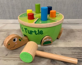 Personalised wooden turtle game - Wooden turtle toy - Personalised toys - Gifts for kids