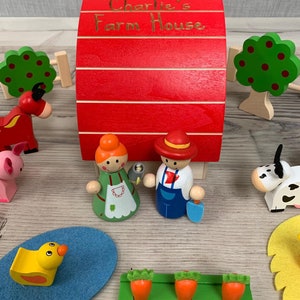 Personalised farm house wooden toys wooden play set personalised toys image 3