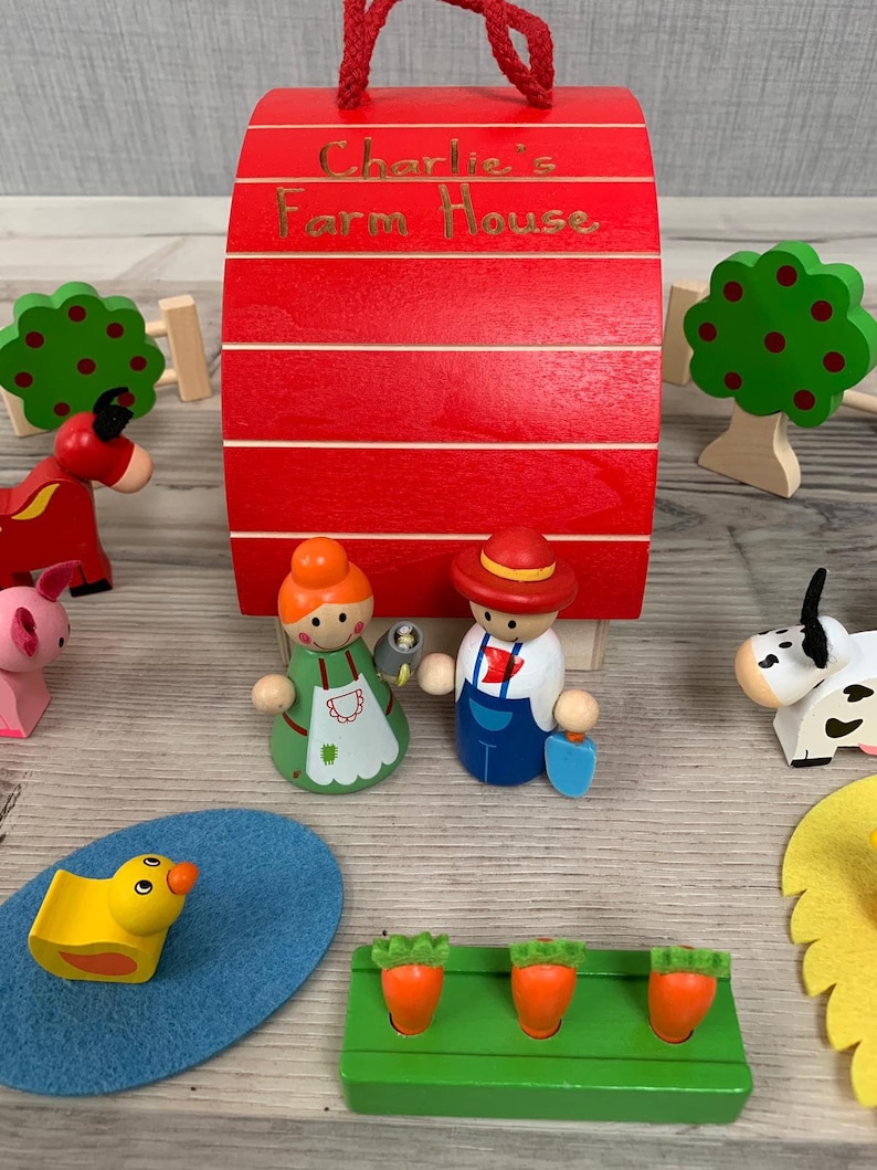 Personalised farm house wooden toys wooden play set personalised toys image 3