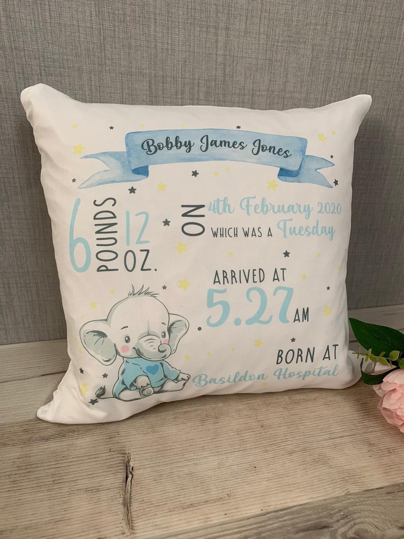 Personalised Birth Announcement Pillow Birth Stats Pillow Etsy