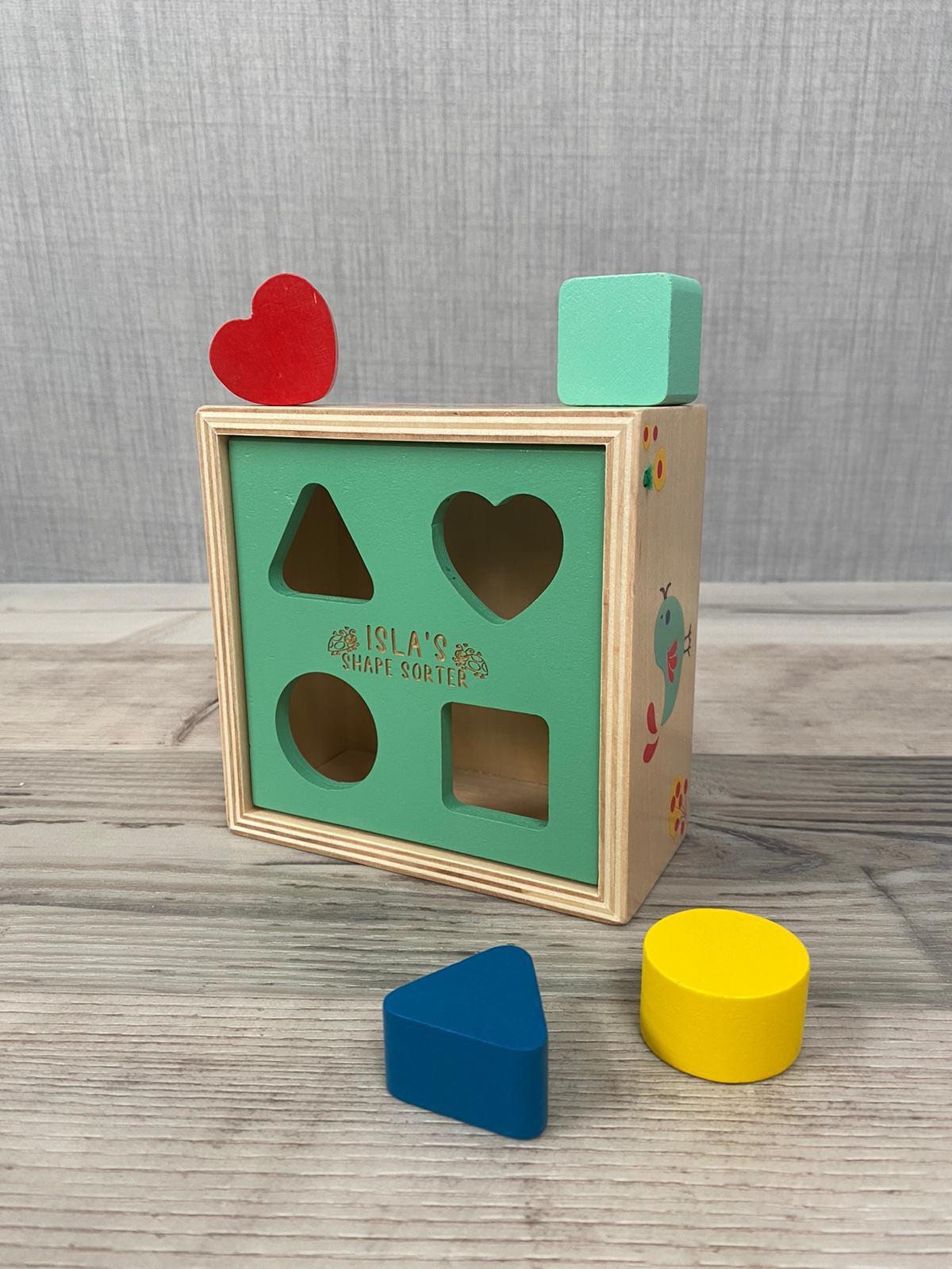 Personalised Wooden Shape Sorter Cube Forest and Field Etsy UK