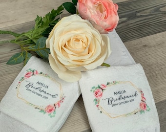 Personalized Wedding Slippers: Floral Bridal Party Favors