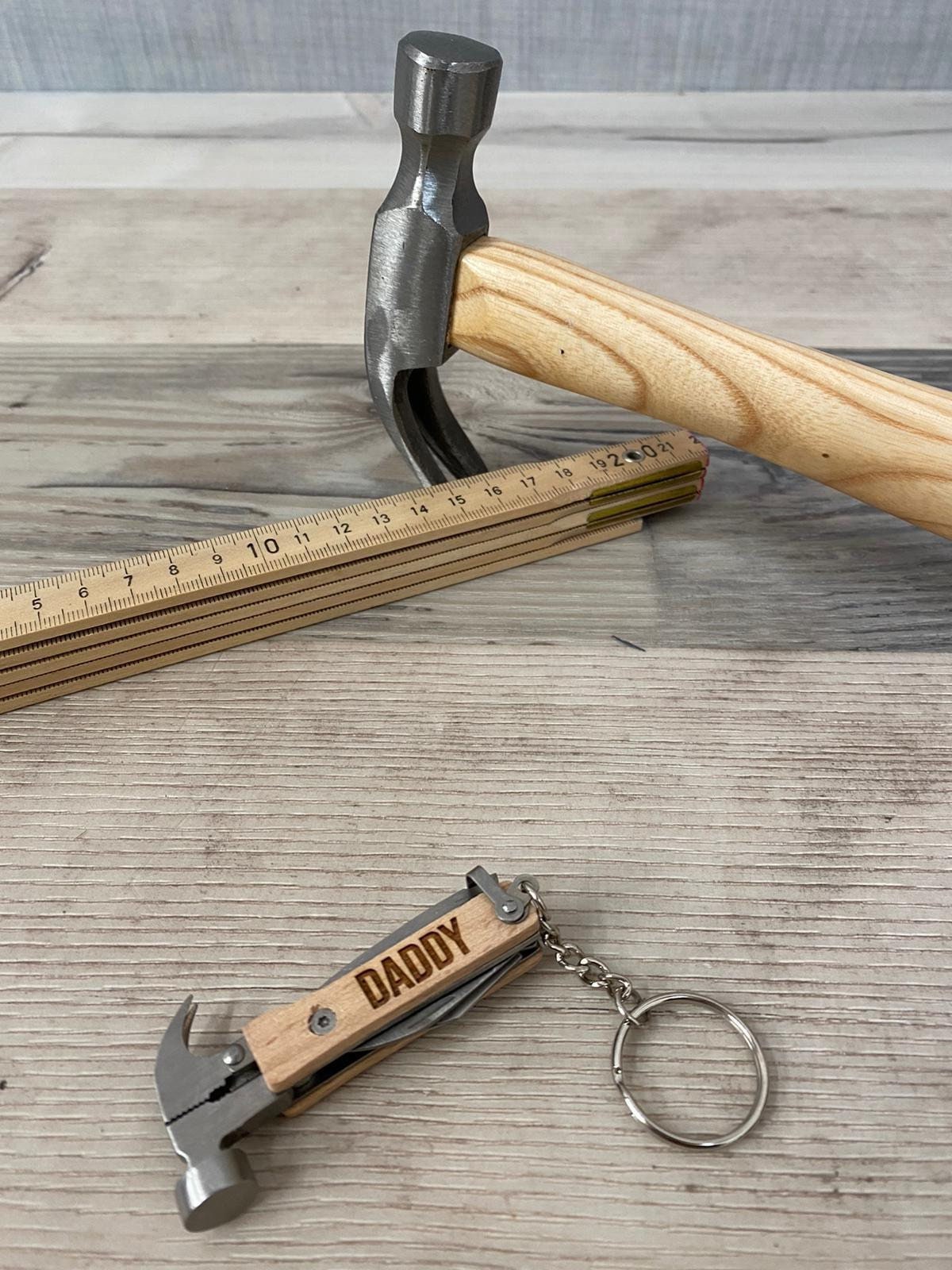 Personalised Multi Tool Keyring Mini Hammer Multitool Hand Etsy