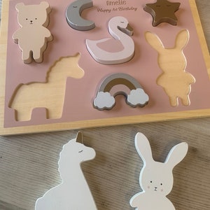 Unicorn Wooden Personalised Puzzle Toddler Gifts Wooden Toys Children's Toys image 9