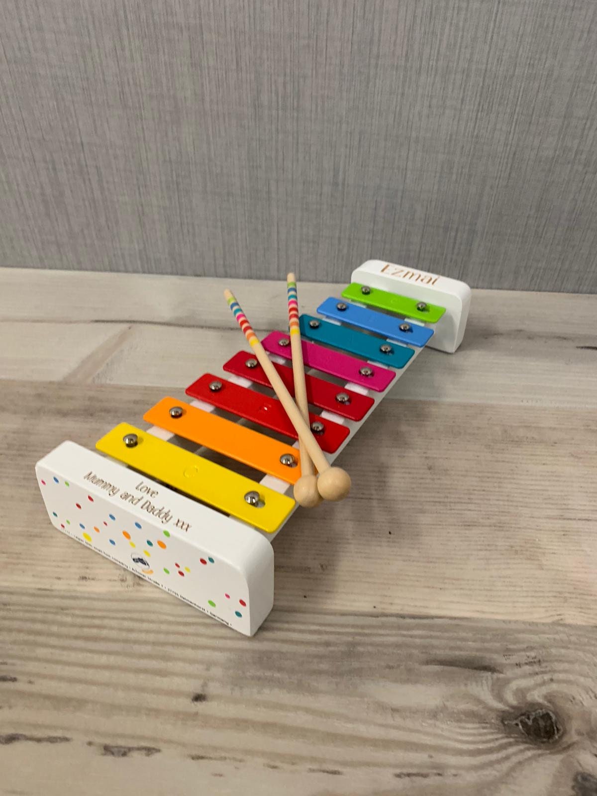 Personalised White Wooden Rainbow Xylophone - Baby Toy - Children&#39;s Music Maker - Musical Toy - Early Learning - Christmas Gift - Kids