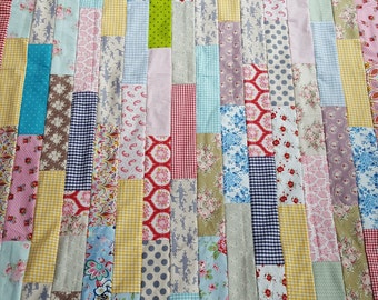 Patchwork blanket approx. 145 x 220 cm/gift for birth cotton fleece christening gift birthday gift colorful