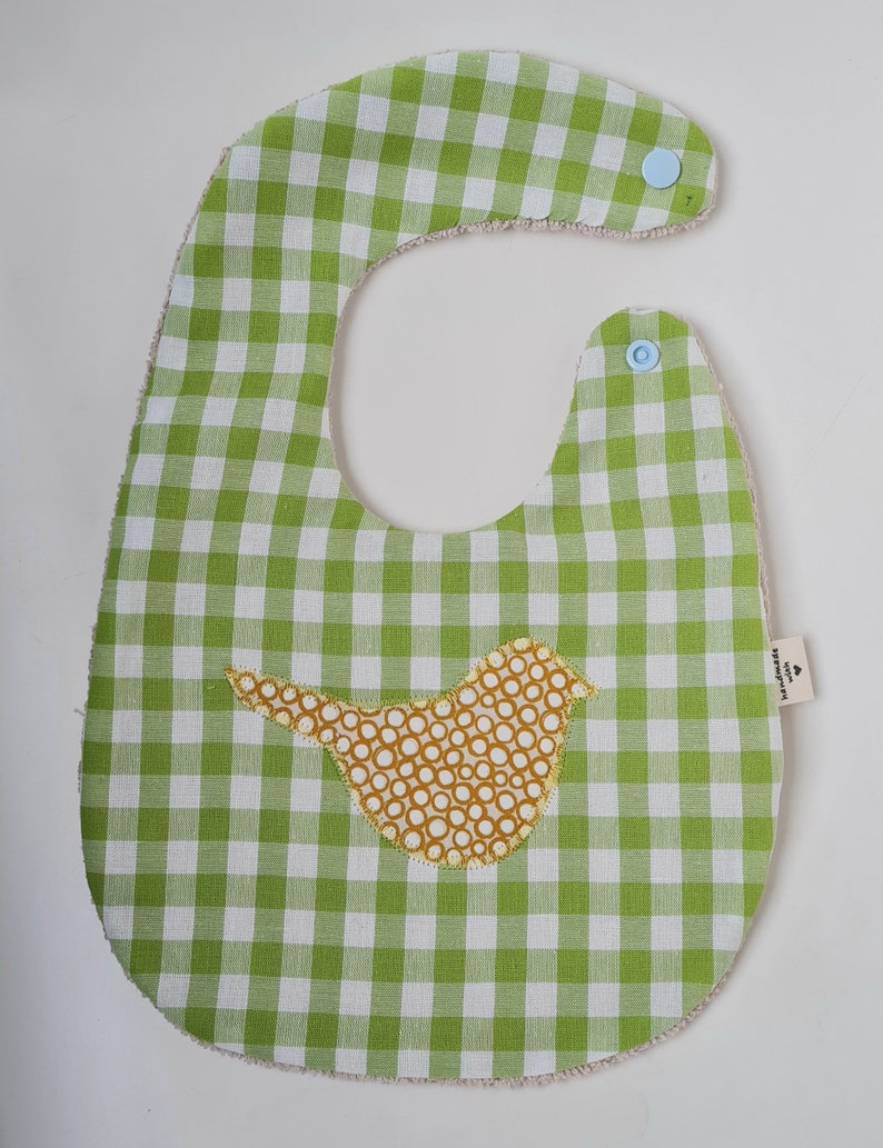 Baby bib / bib with name / cotton bib / customizable green image 4