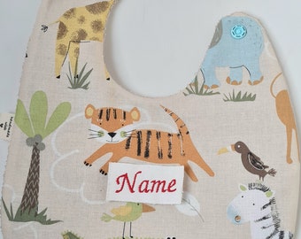 Baby bib / bib with name / cotton bib / customizable cream