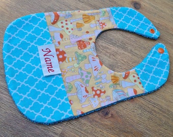 Baby bibs / bibs with name / bibs for girls / customizable colorful mushrooms