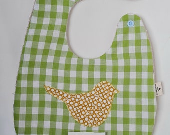 Baby bib / bib with name / cotton bib / customizable green