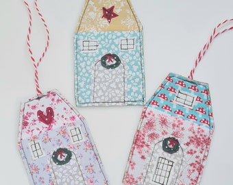 Gift tags 3 pcs. Set of cottage Scandinavian Christmas decorations tree decorations