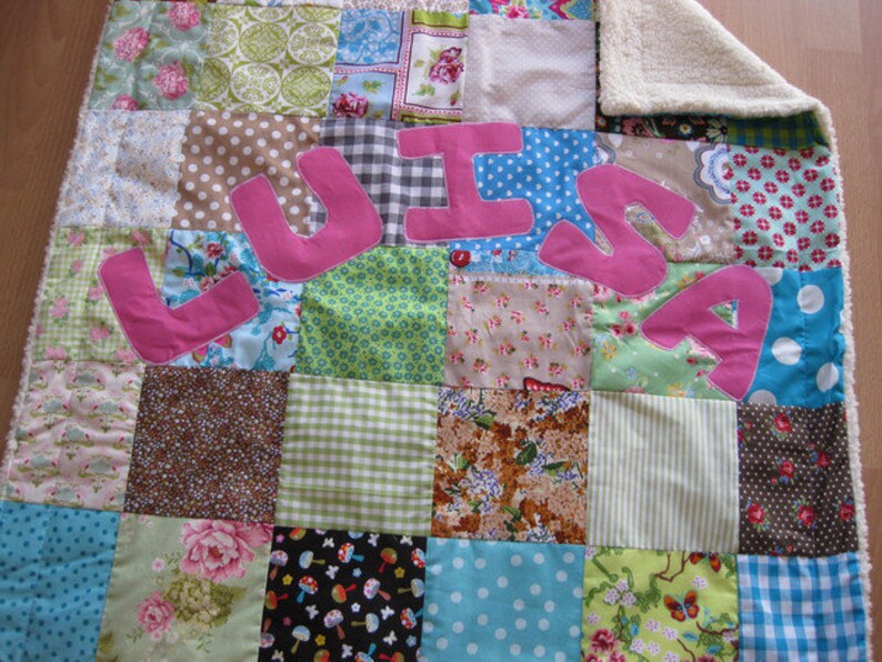 Patchworkdecke Baby Blanket unique Eco-teddy fabric baby blanket patchworkgifts for birth