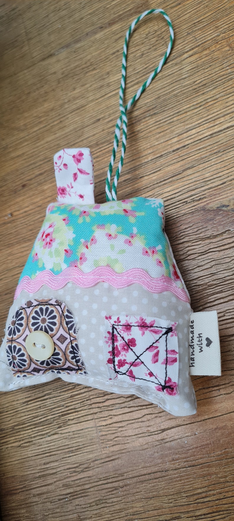 House pendant/ fabric pendant/ house made of fabric/ Scandinavian/ birthday gift/ children's room decoration image 2