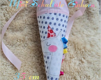 TOBJA Schultüte Kleine Geschwister Schultüte Einhorn - Zuckertüte Mädchen, Mini Schultüte im Einhorn Design Schulanfang