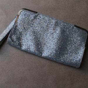 Vintage Retro silver glitter evening bag,Hand bag,Retro bag,Shiny glitter bag Evening Bag,Evening Clutch,Retro Style Clutch,Wedding Clutch