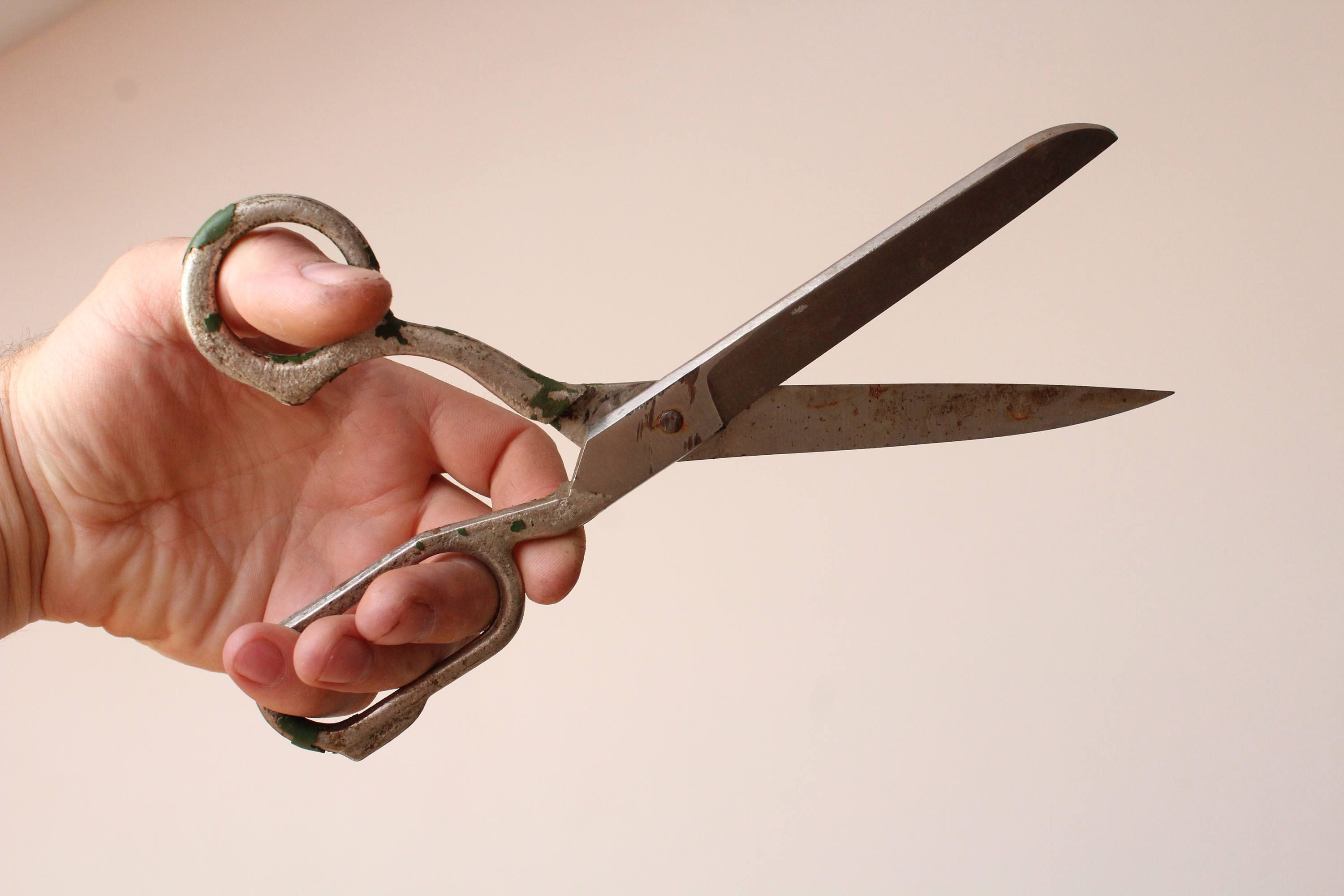 Soviet Large Scissors, Paper Scissor, Weathered Scissor, USSR Scissor