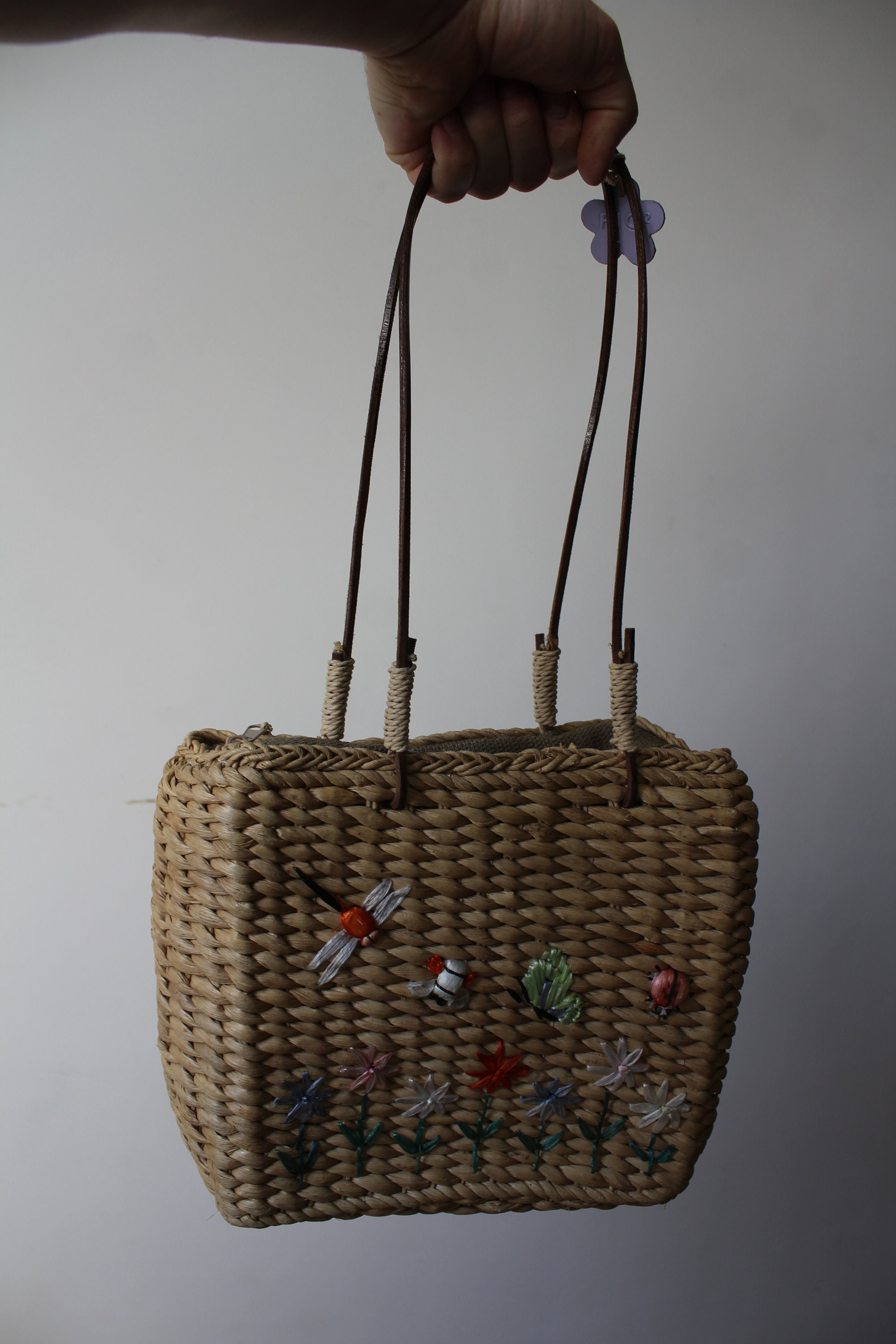 Vintage Straw Purse With Colorful Floral Pattern. Perfect | Etsy