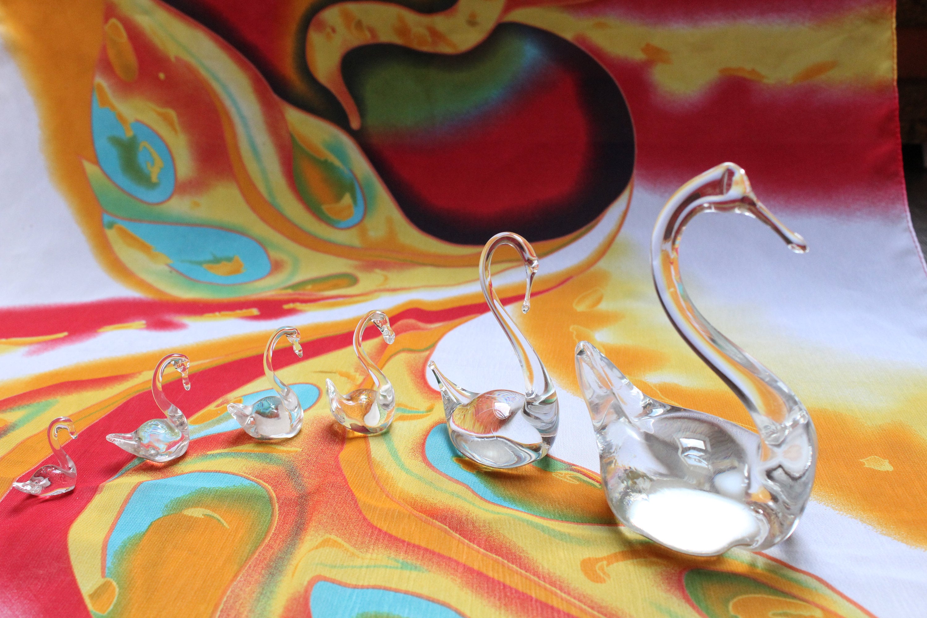BOHEMIA ガラス スワン アート Bohemia Crystal Swan - Etsy