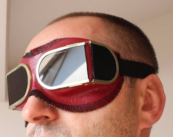 Vintage bril. Vliegerbril. Steampunk bril. Metallurg bril. Militaire bril. Beschermend masker. Piloot vlieger bril. Sovjet-bril