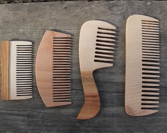 Wood combs. Set of 4 wood combs. Wood comb. Wooden combs.Wood combs.Eco-friendly combs.Decorative combs.Handmade Wood Comb.Natural Hair Care