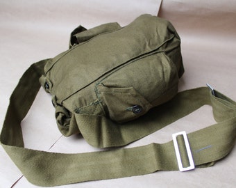 Vintage bag.Men's bag. Military accessories. Soviet vintage bag. Military bag. Gas mask bag. Eco bag. Green cloth bag.Bag khaki.Shoulder bag