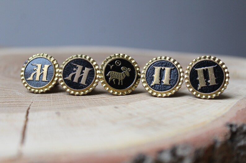 Gold cufflinks Men/'s Christmas Gift Men/'s cufflinks Wedding cufflinks Bestman cufflinks Set 5 Vintage gold metal cufflinks Art Nouveau