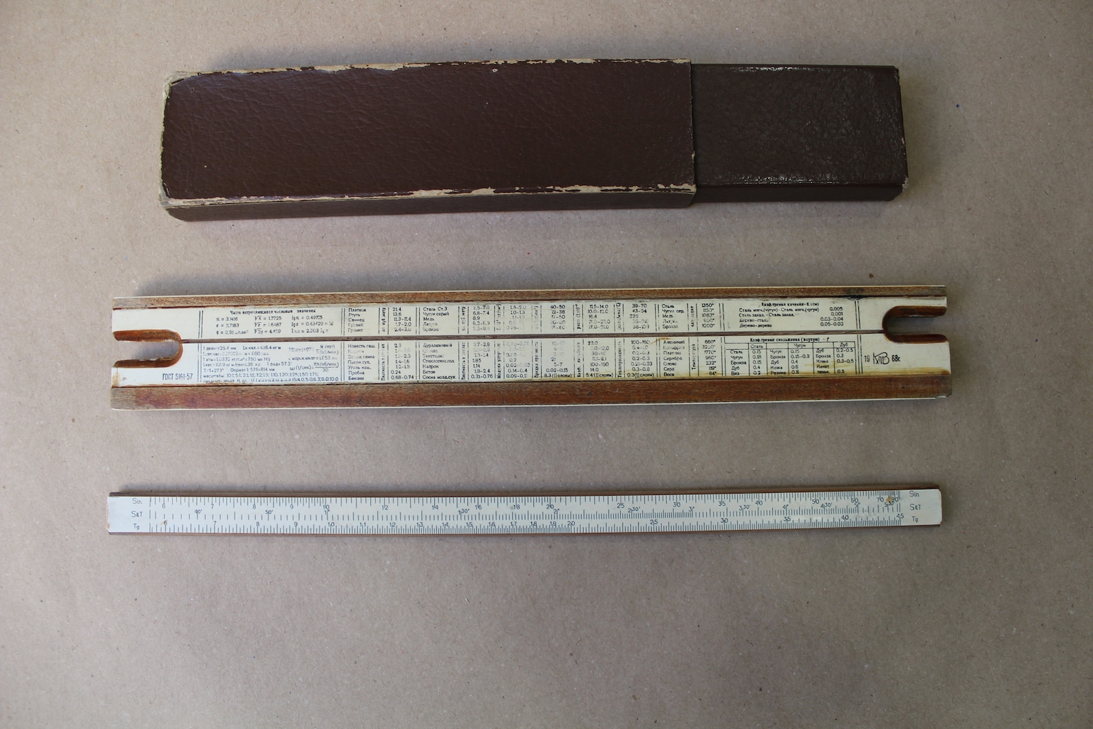 Logarithmic Scale.vintage Slide Rule With Case.mathematics Etsy