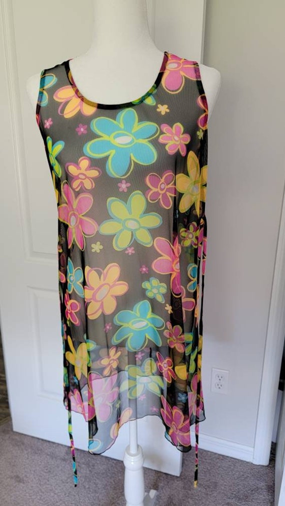 Sheer baby doll floral dress