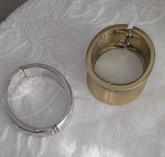 Vintage metal cuff bracelets - image 1