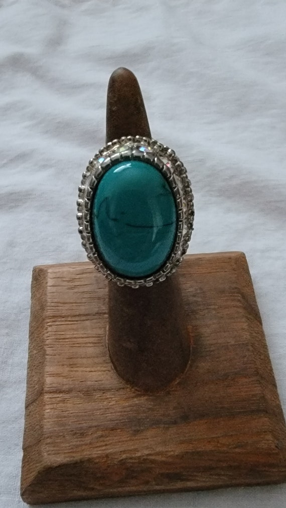 Large costume faux turquoise ring