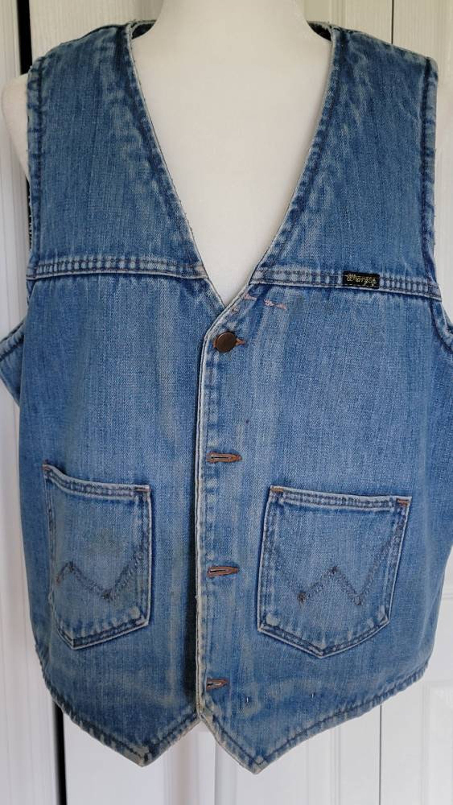 Wrangler Fleece Lined Mens Vest Etsy