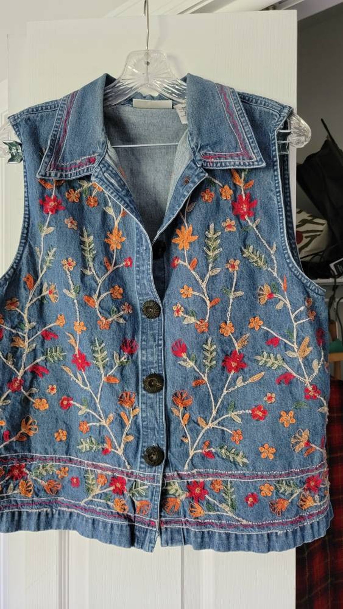 Denim Sleeveless Top Etsy