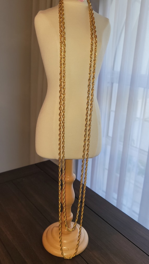 Long goldtone chains