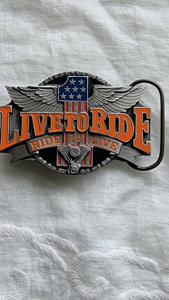 1994 Siskiyou Buckle Co. Live to Ride buckle - image 2