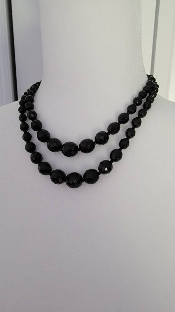 Vintage Black beaded necklace