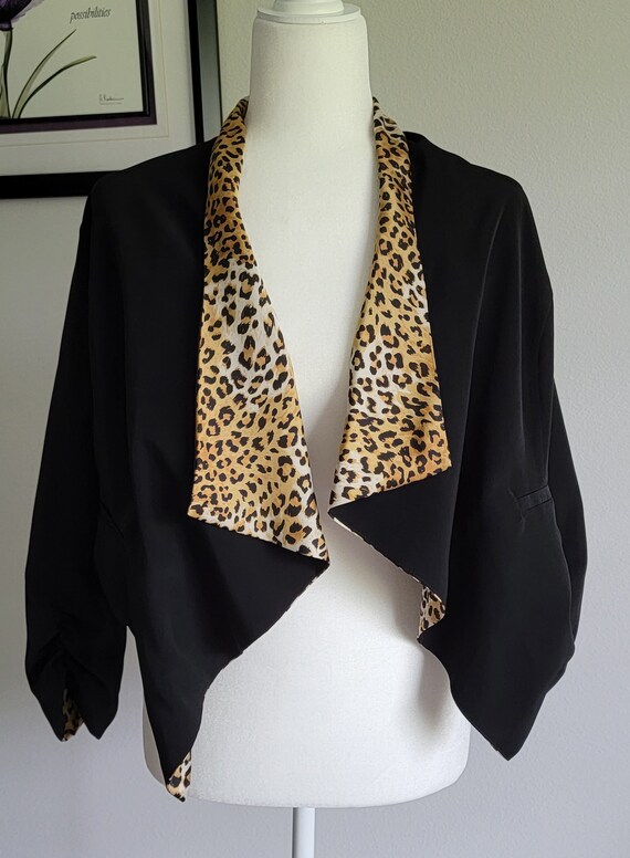 Cheetah print reversible open jacket - image 4