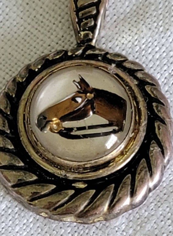 Vintage horse head in glass pendant - image 1